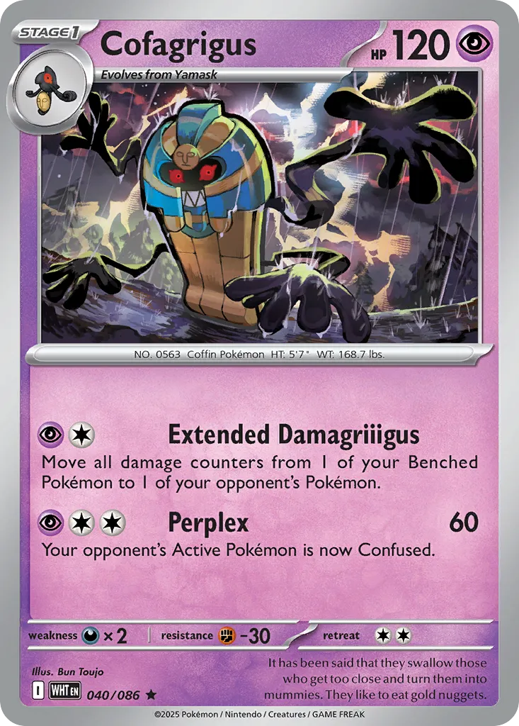 2025 White Flare Cofagrigus #40/86 Rare card image
