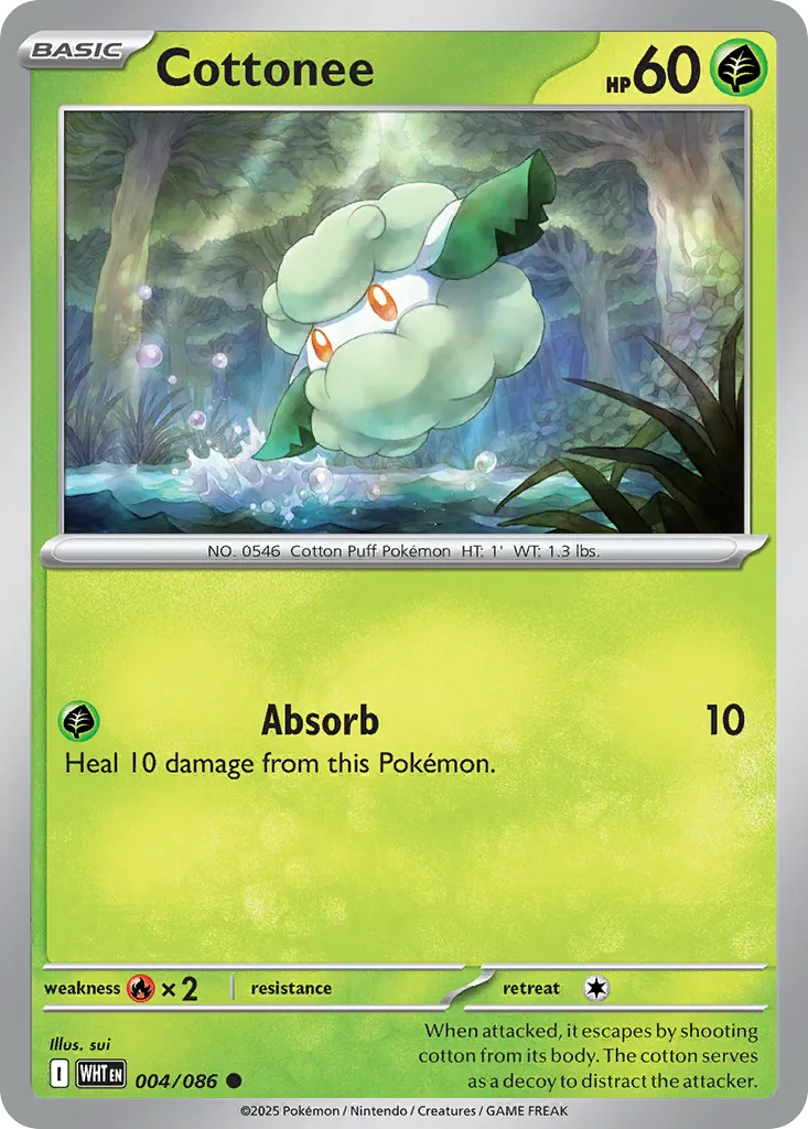 2025 White Flare Cottonee Common #04/86 Common card image