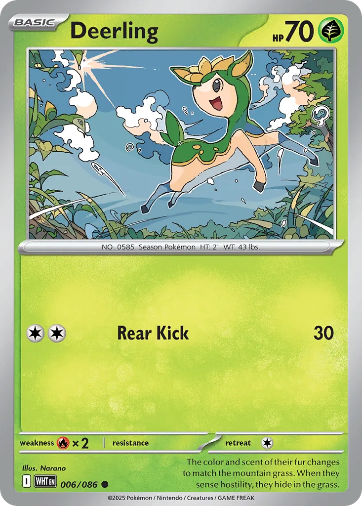 2025 White Flare Deerling Common #06/86 Common card image
