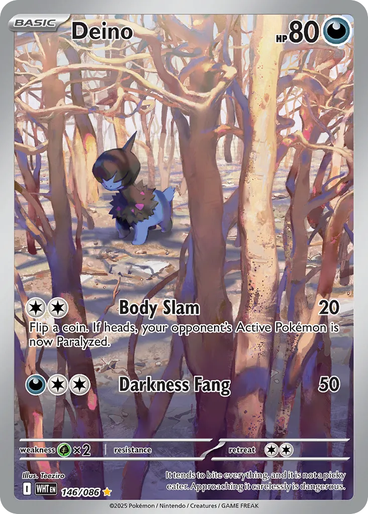2025 White Flare Deino #146/86 Illustration Rare card image