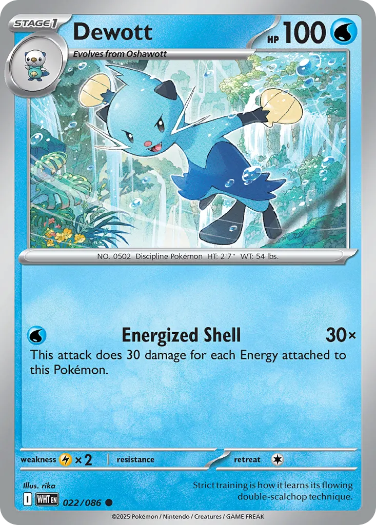 2025 White Flare Dewott Common #22/86 Common card image