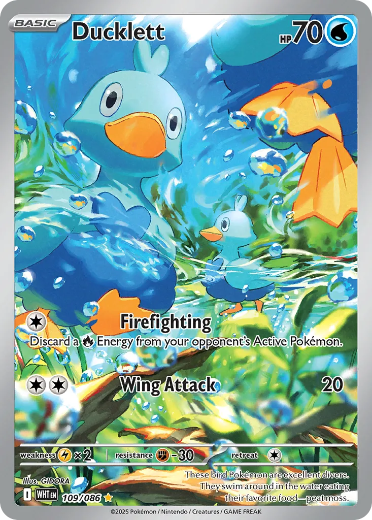 2025 White Flare Ducklett Illustration Rare #109/86 Illustration Rare card image
