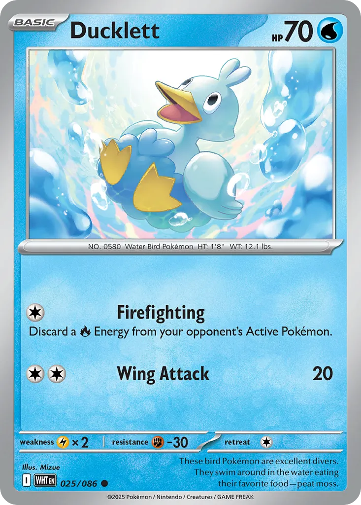 2025 White Flare Ducklett #25/86 Common card image
