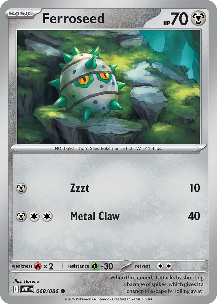 2025 White Flare Ferroseed Common #68/86 Common card image