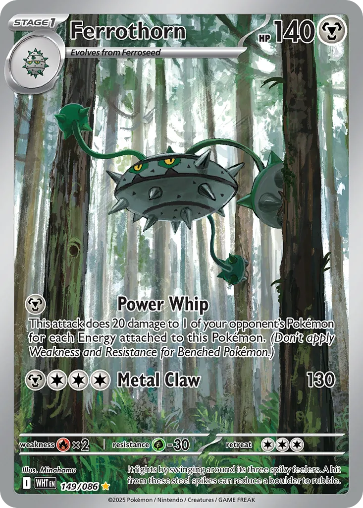 2025 White Flare Ferrothorn Illustration Rare #149/86 Illustration Rare card image