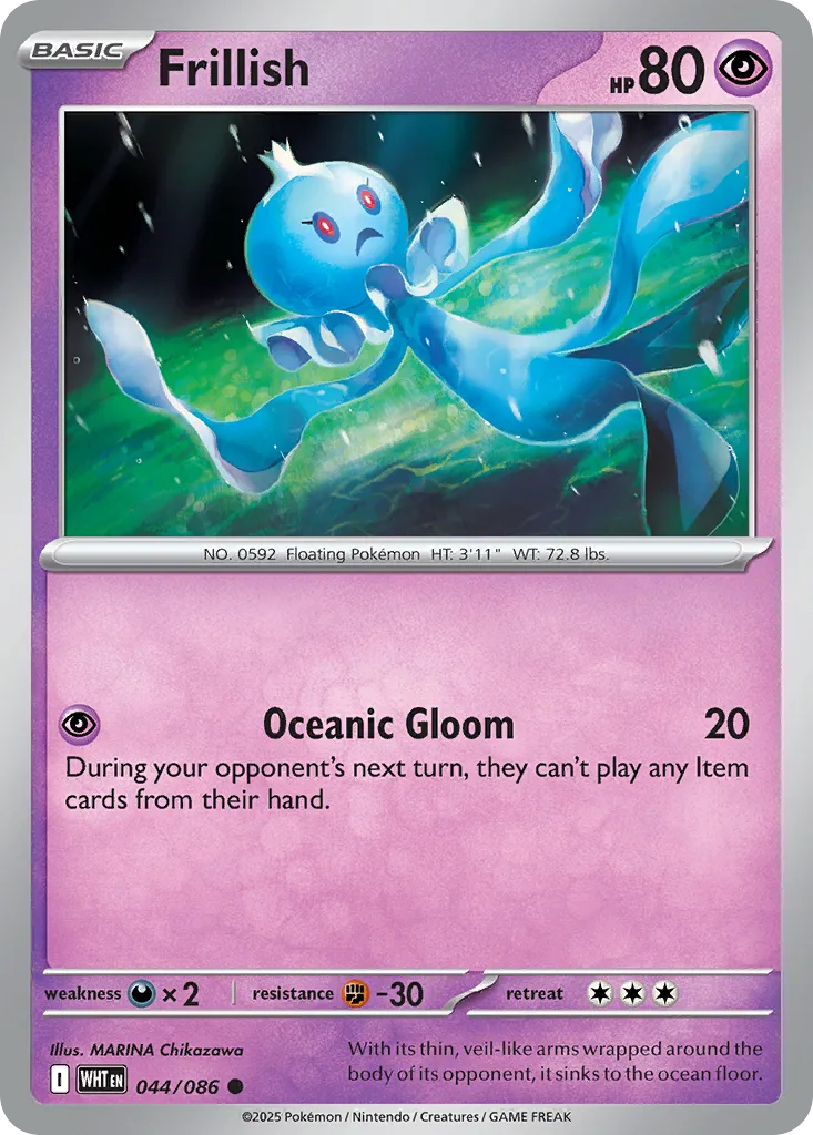 2025 White Flare Frillish Common #44/86 Common card image