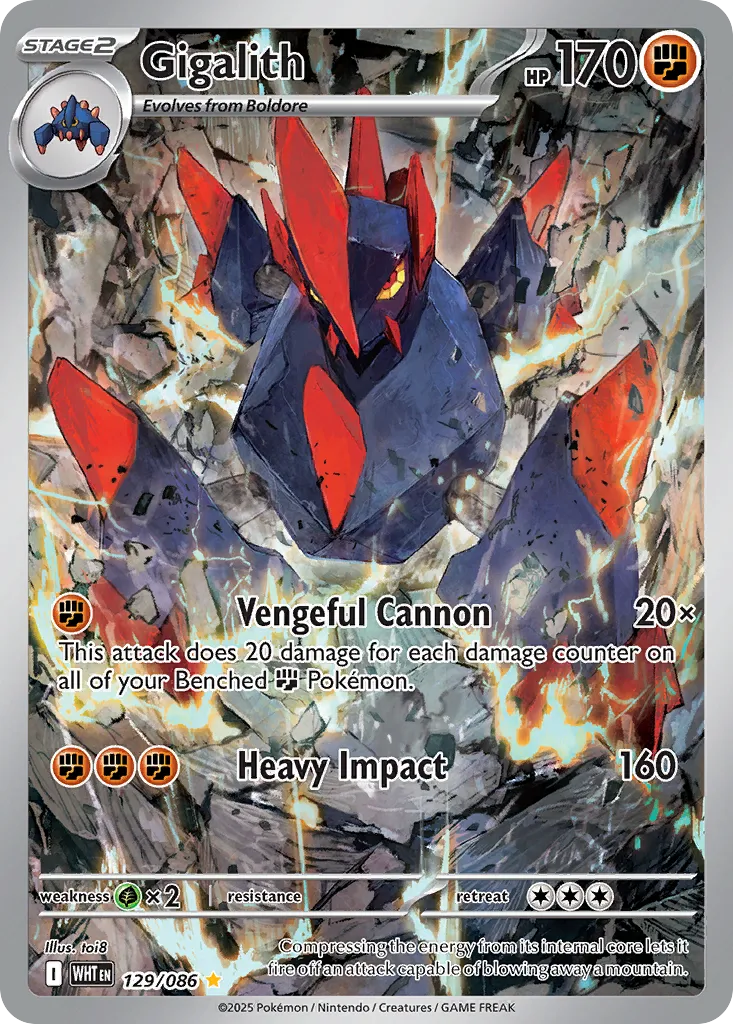 2025 White Flare Gigalith Illustration Rare #129/86 Illustration Rare card image