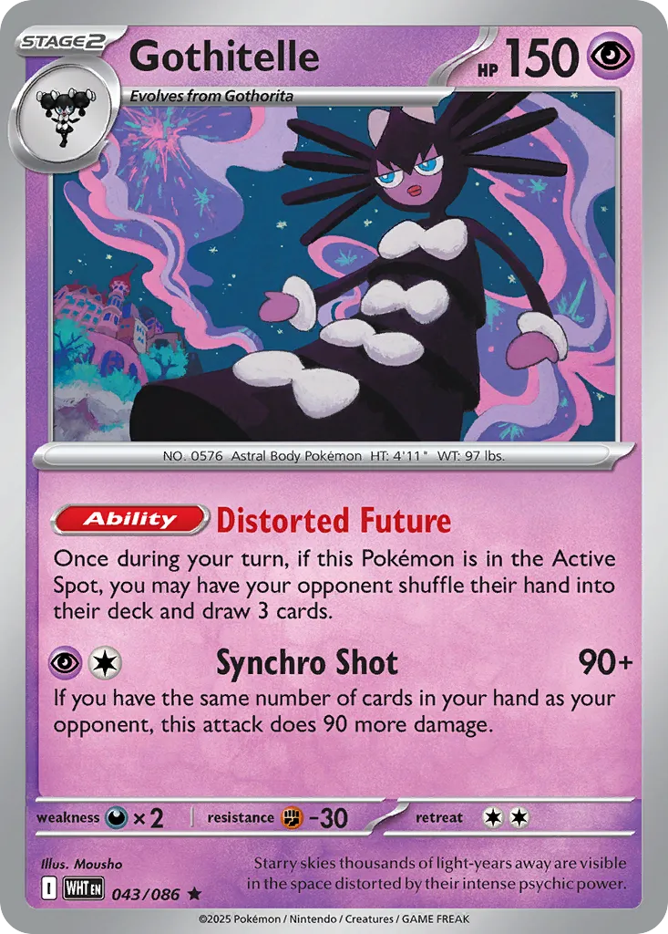 2025 White Flare Gothitelle Rare #43/86 Rare card image