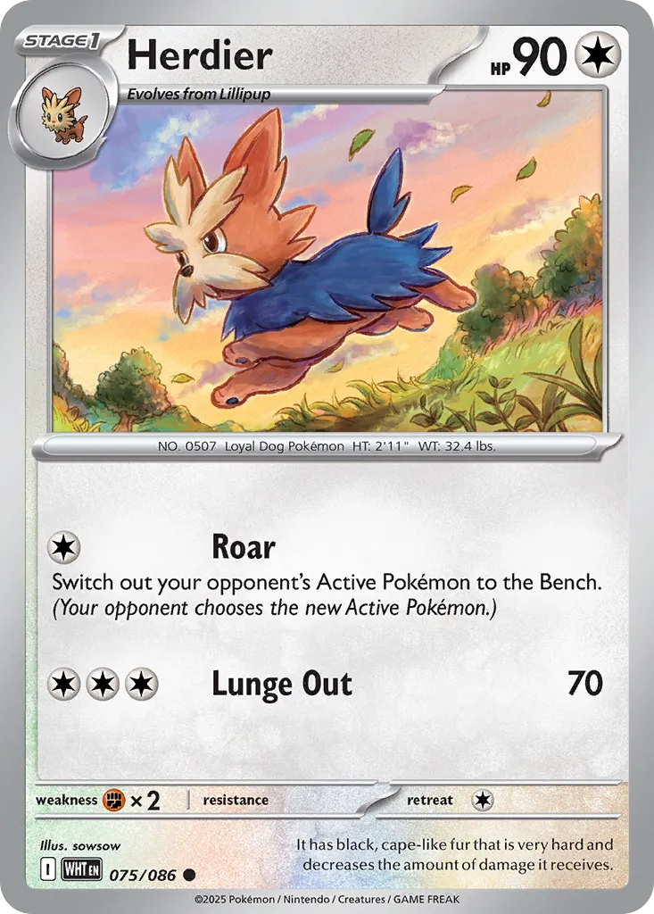 2025 White Flare Herdier Common #75/86 Common card image