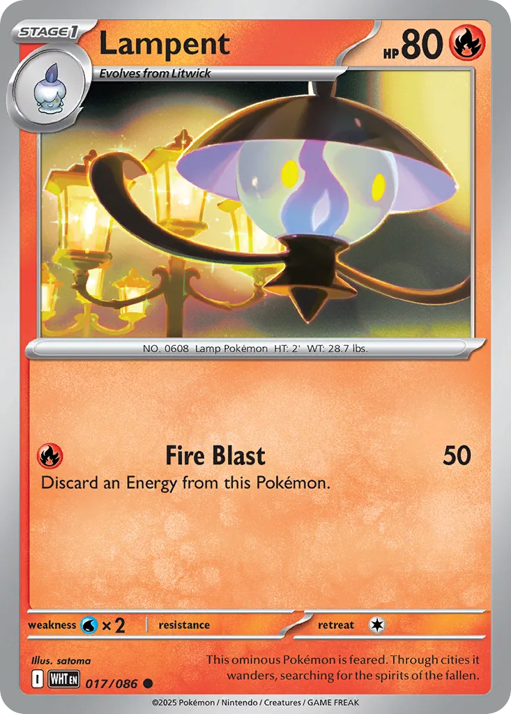 2025 White Flare Lampent Common #17/86 Common card image