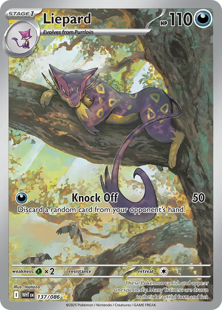 2025 White Flare Liepard Illustration Rare #137/86 Illustration Rare card image