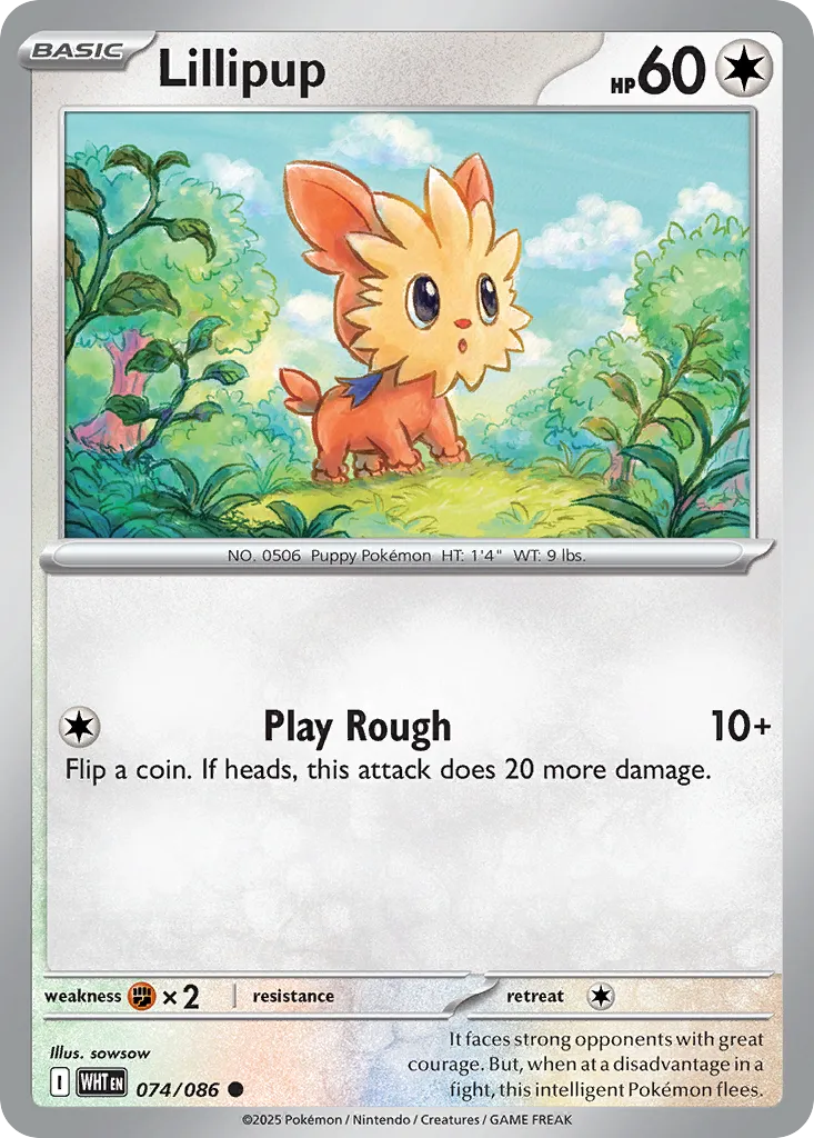 2025 White Flare Lillipup Common #74/86 Common card image