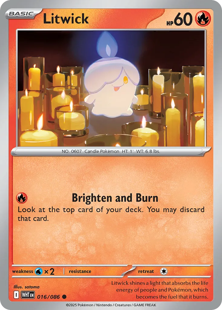 2025 White Flare Litwick Common #16/86 Common card image