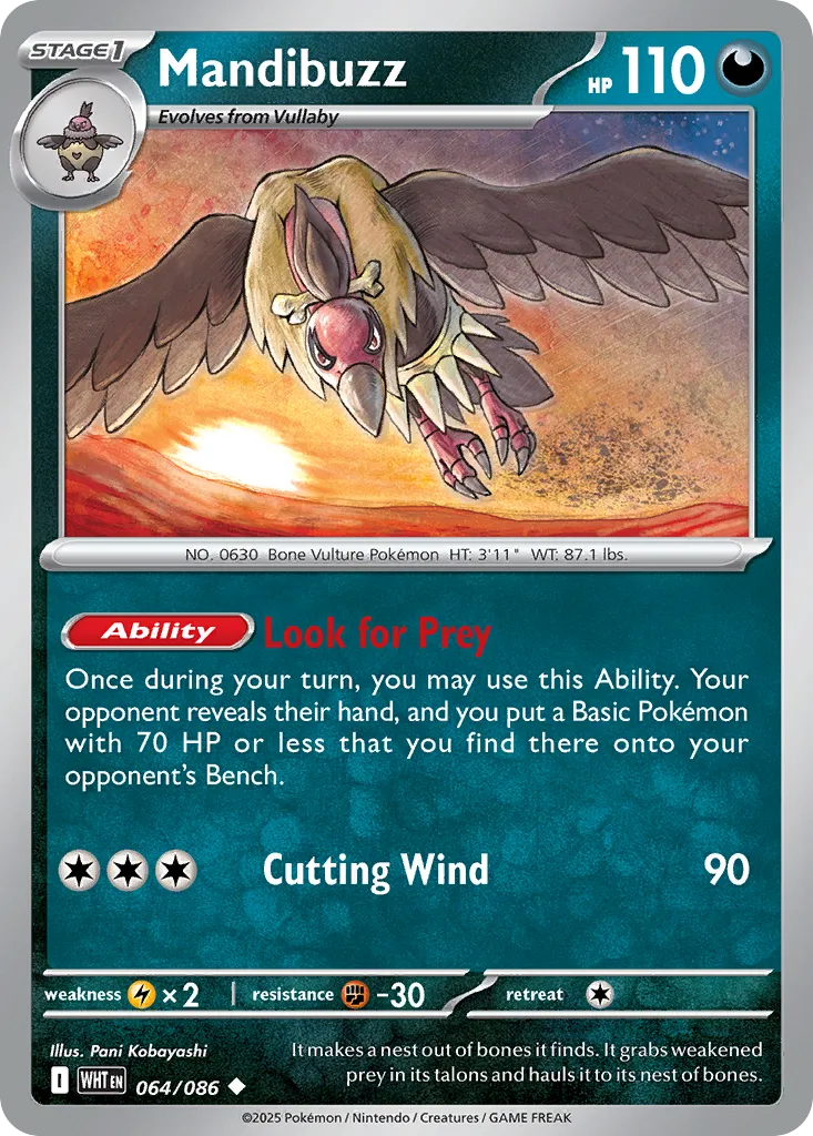 2025 White Flare Mandibuzz Uncommon #64/86 Uncommon card image
