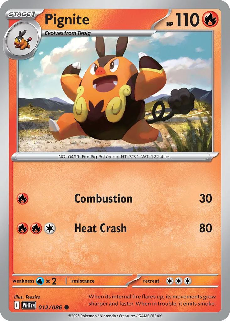 2025 White Flare Pignite Common #12/86 Common card image