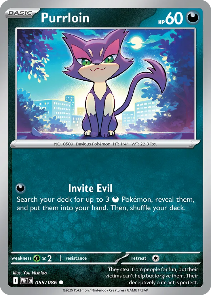 2025 White Flare Purrloin Common #55/86 Common card image
