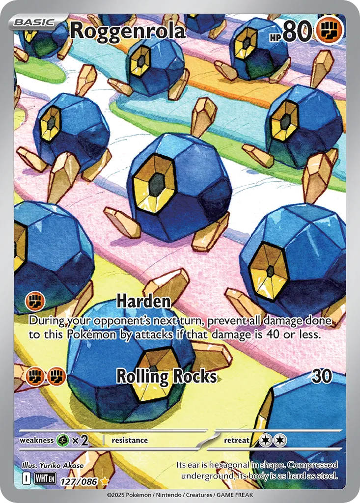2025 White Flare Roggenrola #127/86 Illustration Rare card image
