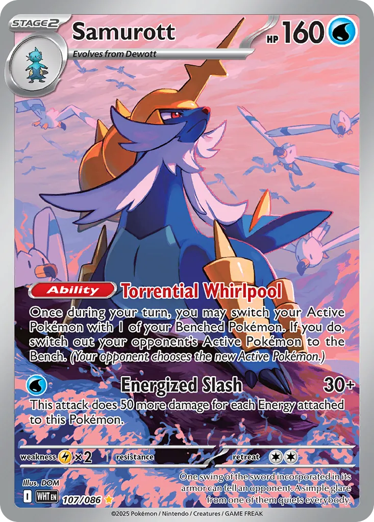 2025 White Flare Samurott #107/86 Illustration Rare card image