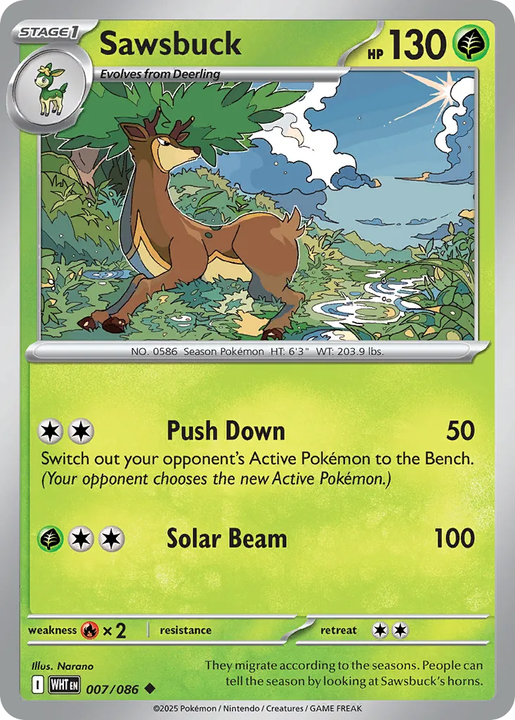 2025 White Flare Sawsbuck Uncommon #07/86 Uncommon card image