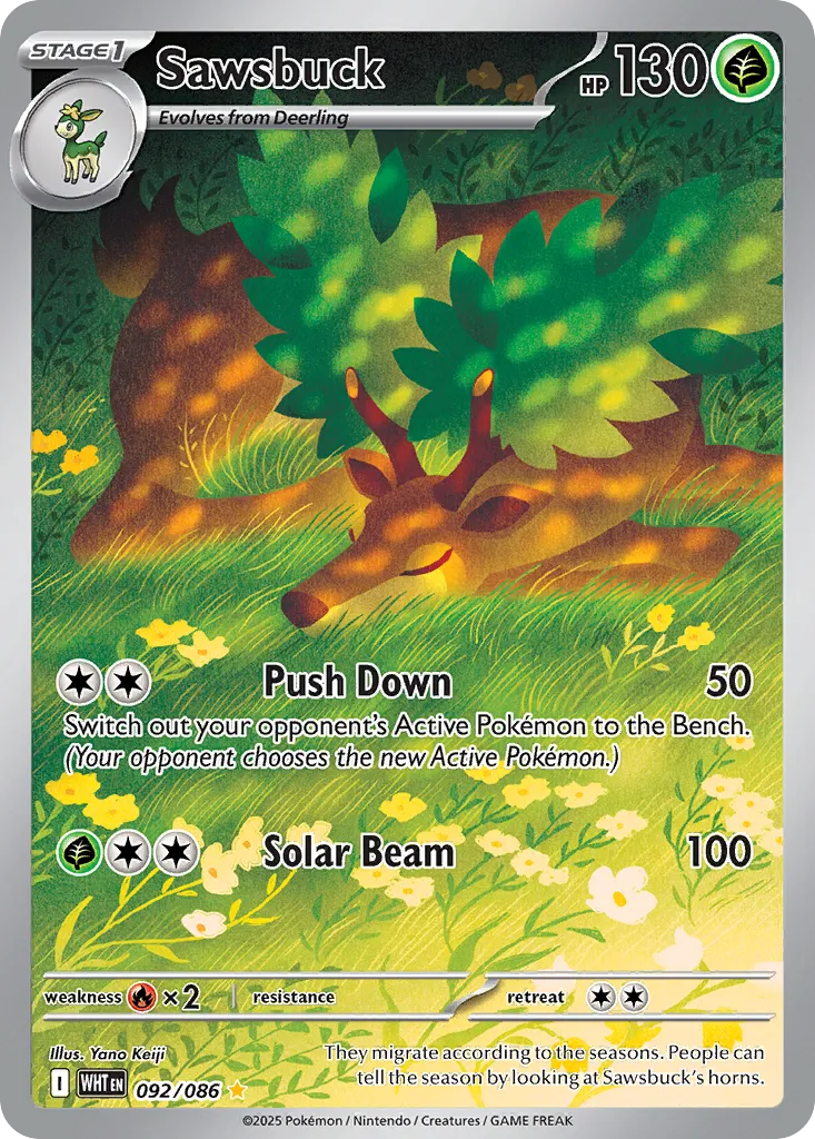 2025 White Flare Sawsbuck Illustration Rare #92/86 Illustration Rare card image
