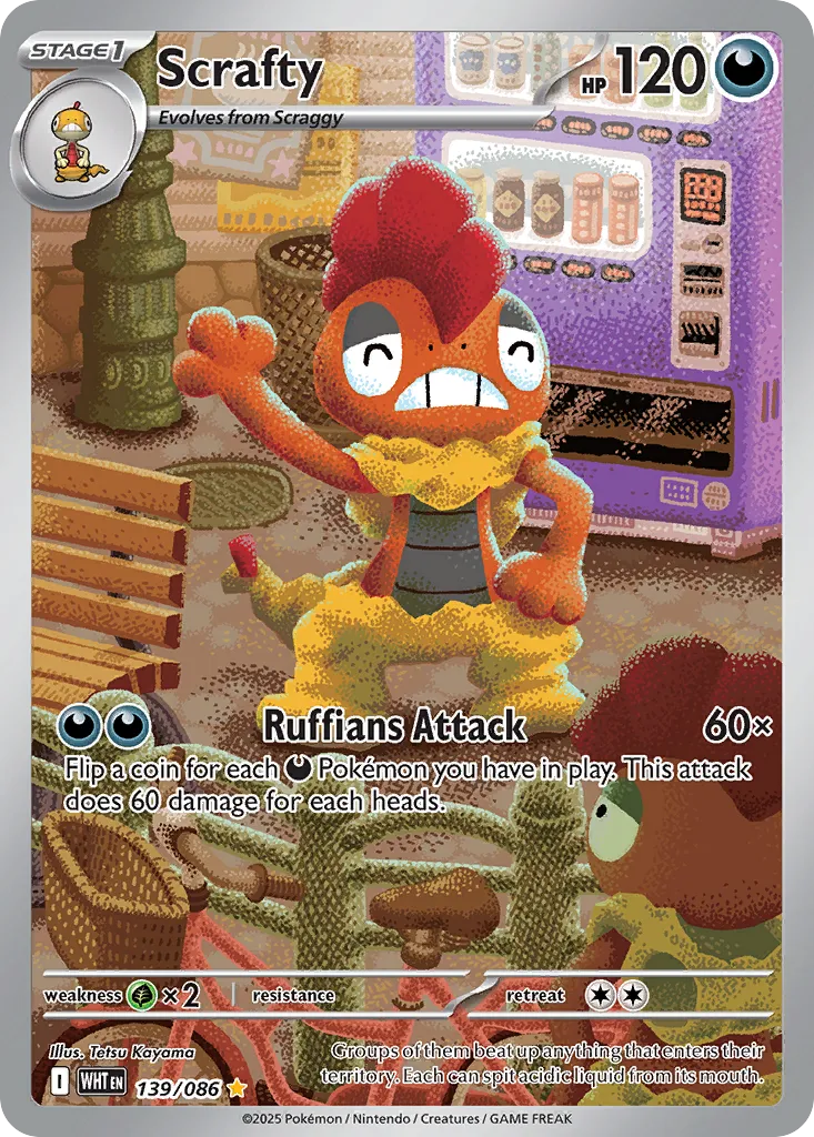 2025 White Flare Scrafty Illustration Rare #139/86 Illustration Rare card image