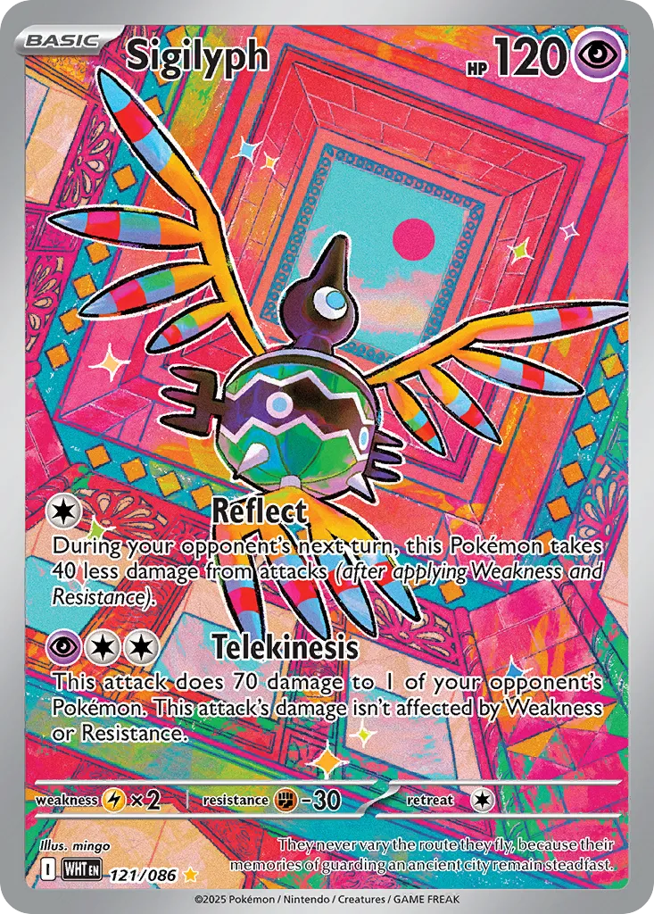 2025 White Flare Sigilyph Illustration Rare #121/86 Illustration Rare card image
