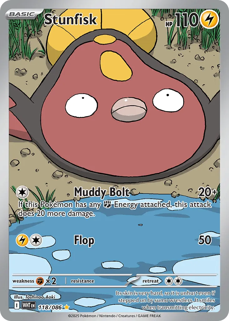 2025 White Flare Stunfisk Illustration Rare #118/86 Illustration Rare card image
