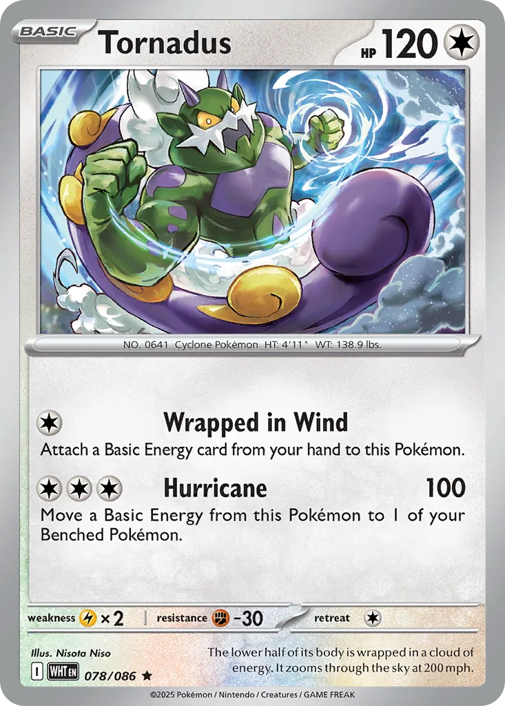 2025 White Flare Tornadus Rare #78/86 Rare card image