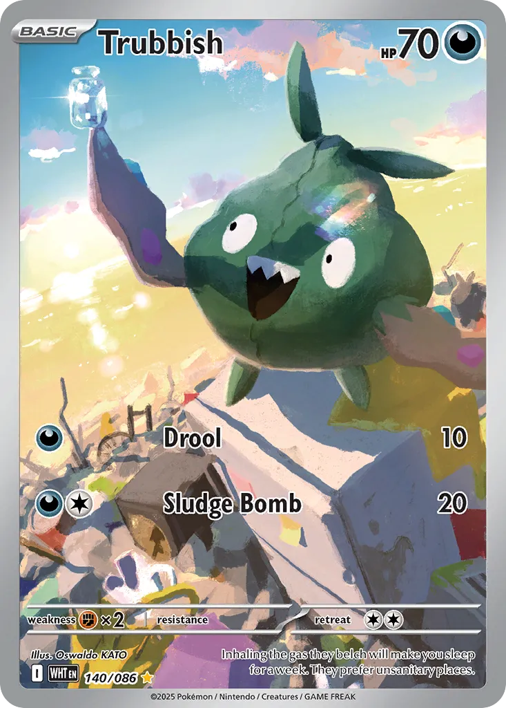 2025 White Flare Trubbish Illustration Rare #140/86 Illustration Rare card image