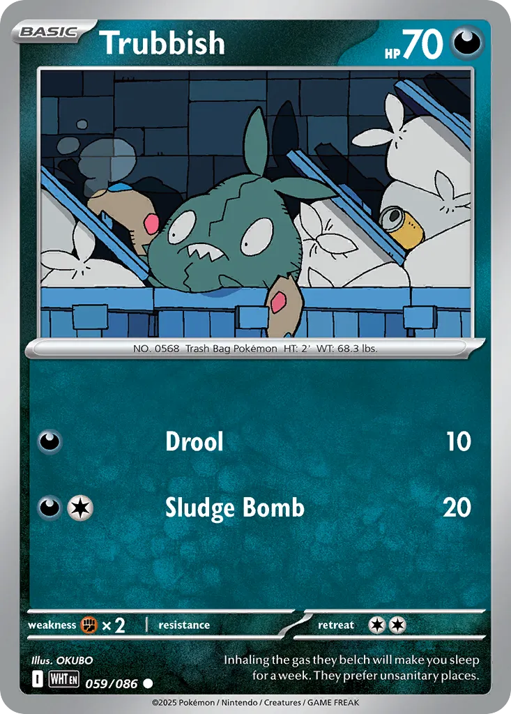 2025 White Flare Trubbish Common #59/86 Common card image
