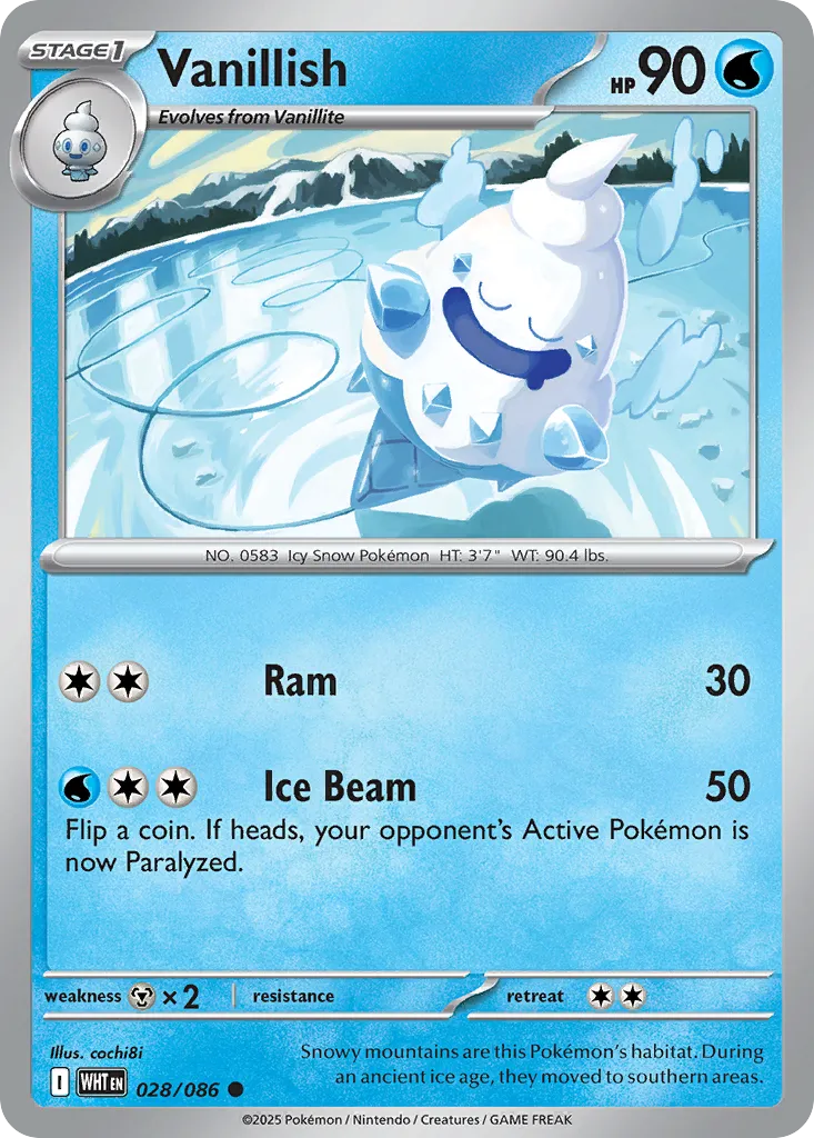 2025 White Flare Vanillish Common #28/86 Common card image