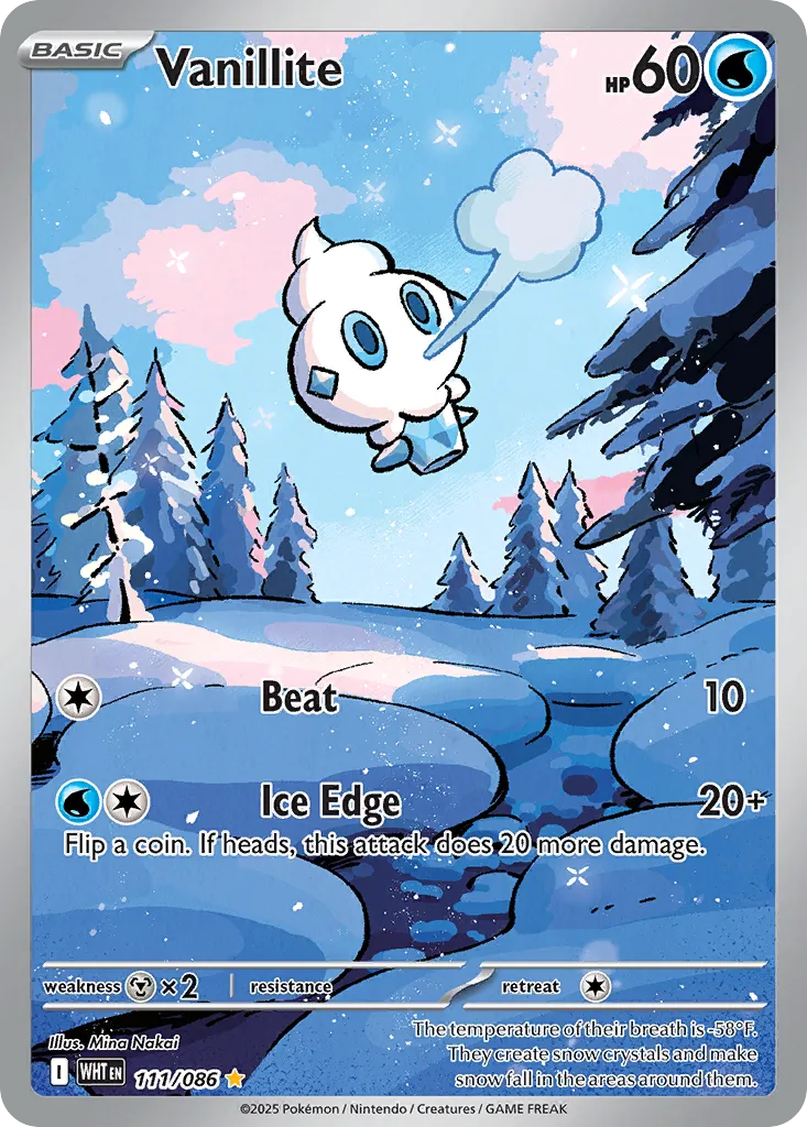 2025 White Flare Vanillite Illustration Rare #111/86 Illustration Rare card image
