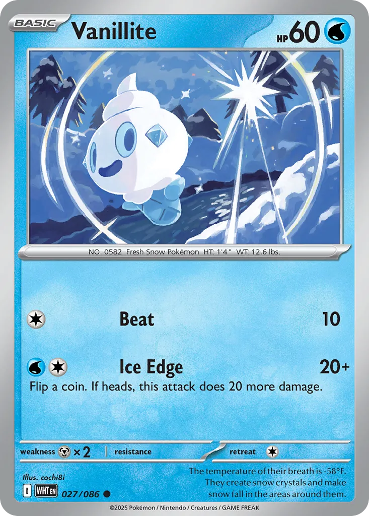 2025 White Flare Vanillite Common #27/86 Common card image