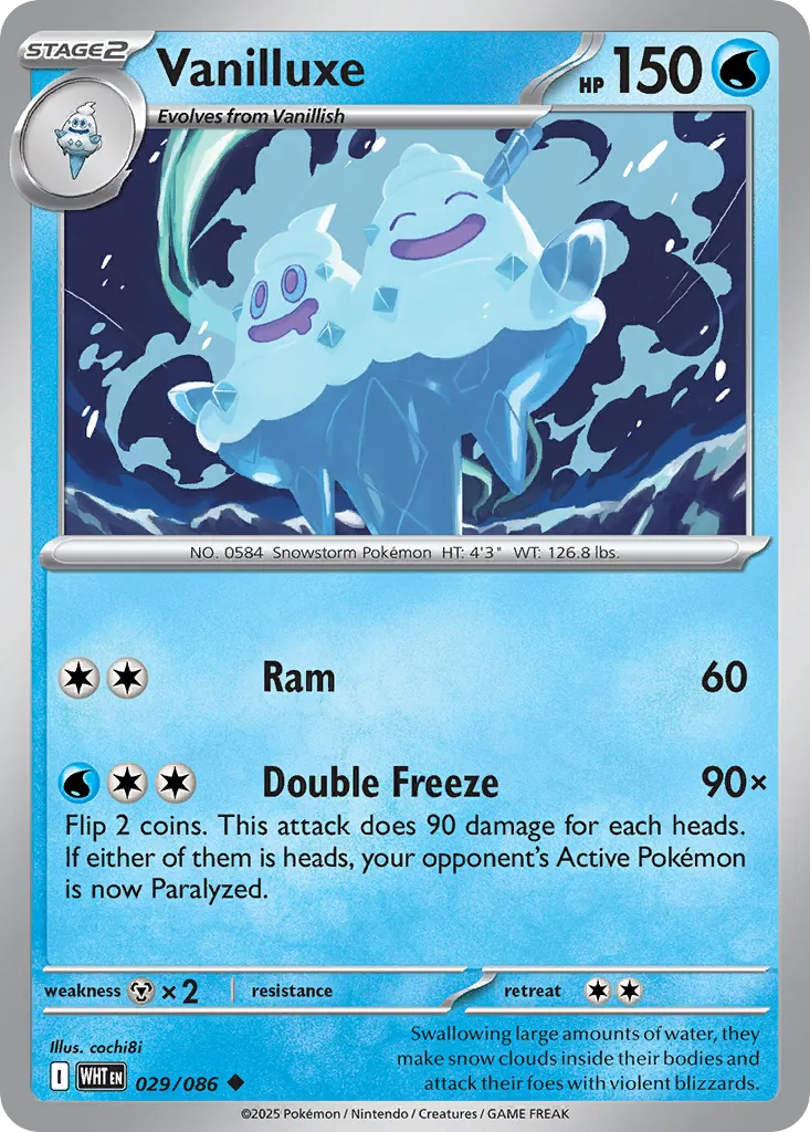 2025 White Flare Vanilluxe #29/86 Uncommon card image