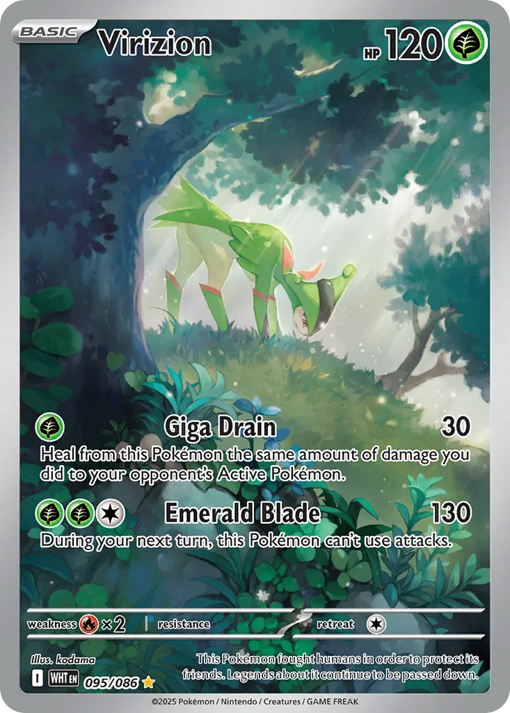 2025 White Flare Virizion Illustration Rare #95/86 Illustration Rare card image