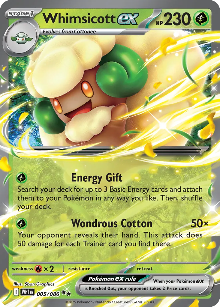 2025 White Flare Whimsicott ex Double Rare #05/86 Double Rare card image