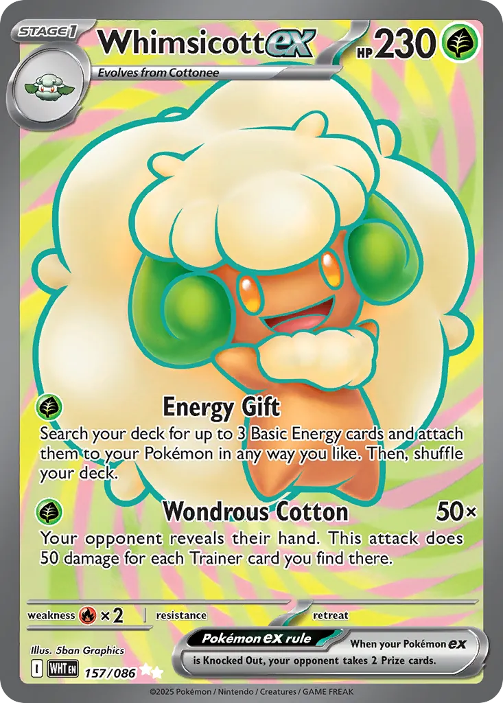 2025 White Flare Whimsicott ex Ultra Rare #157/86 Ultra Rare card image