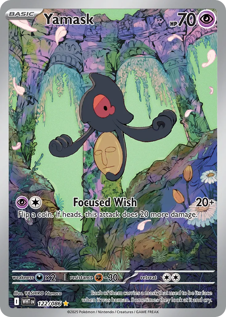 2025 White Flare Yamask Illustration Rare #122/86 Illustration Rare card image