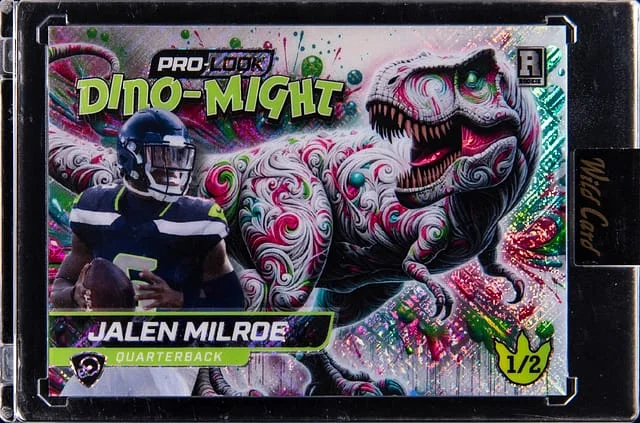 2025 Wild Card ProLook Dino-Might Jalen Milroe - Wild Card Encased #DMPTRX2-JM card image