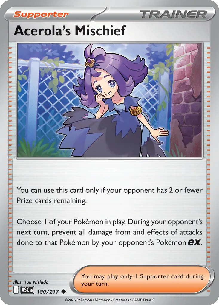 2026 Ascended Heroes Acerola's Mischief #180/217 Uncommon card image
