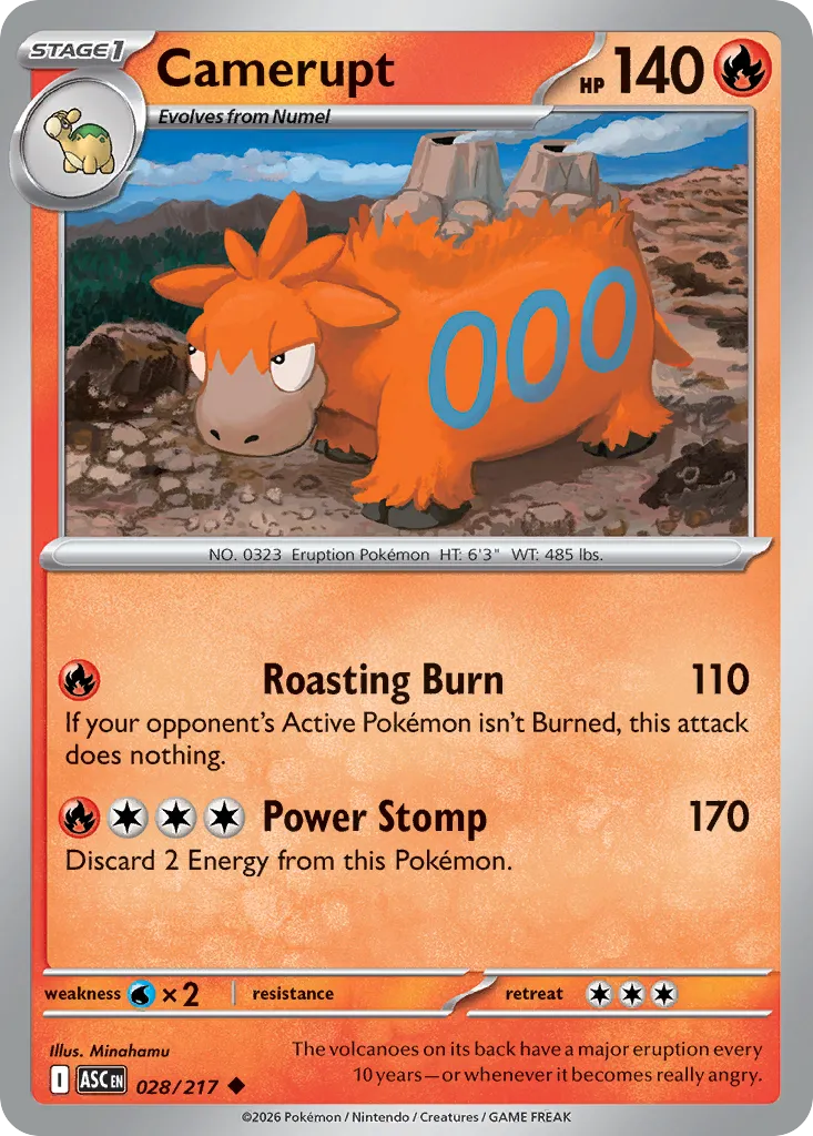 2026 Ascended Heroes Camerupt Uncommon #028/217 Uncommon card image