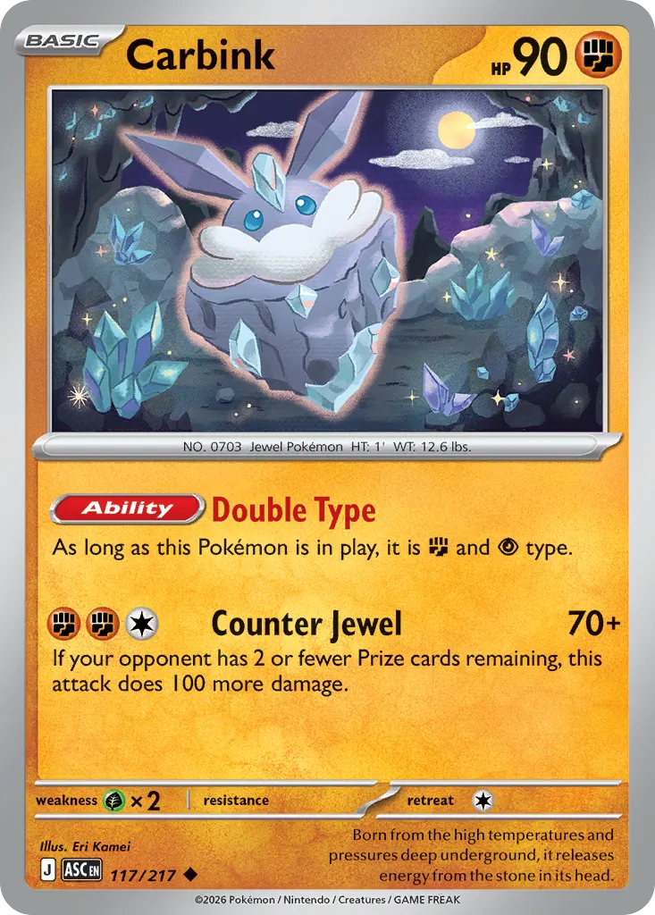 2026 Ascended Heroes Carbink Uncommon #117/217 Uncommon card image