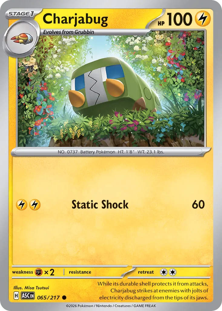 2026 Ascended Heroes Charjabug Common #065/217 Common card image