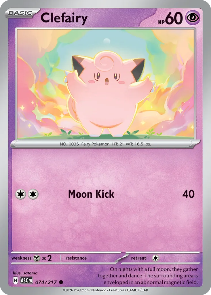 2026 Ascended Heroes Clefairy #074/217 Common card image