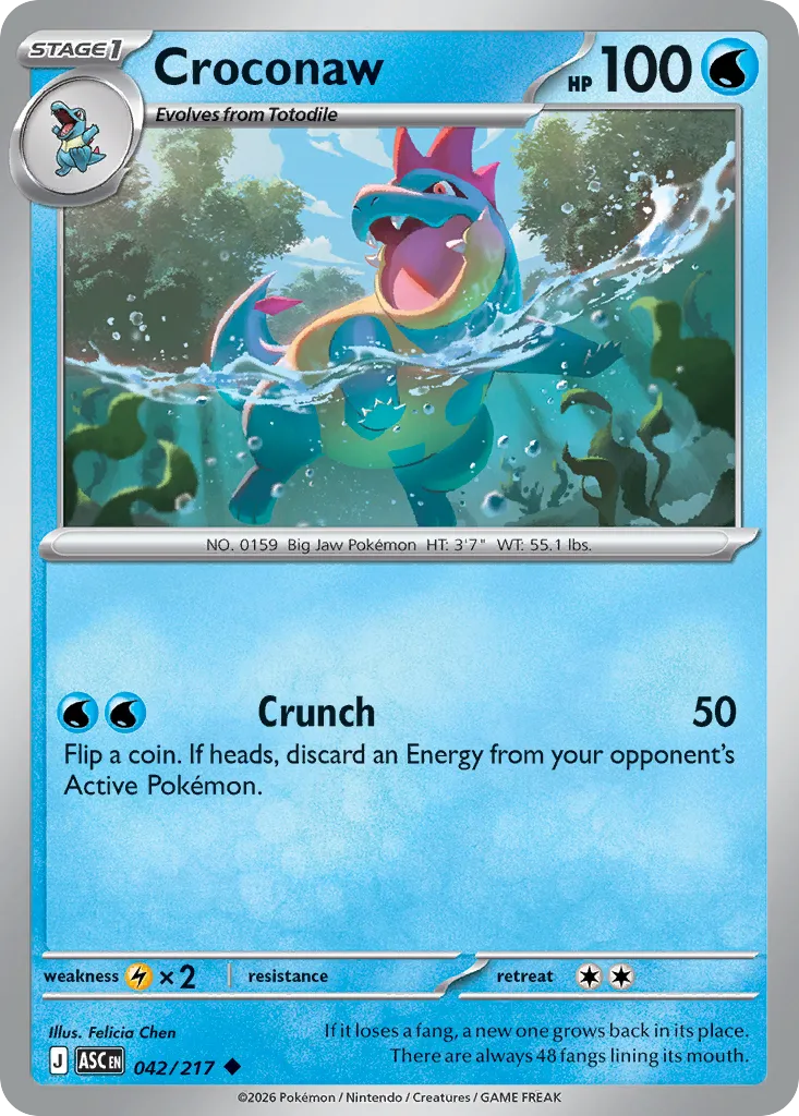 2026 Ascended Heroes Croconaw Uncommon #042/217 Uncommon card image