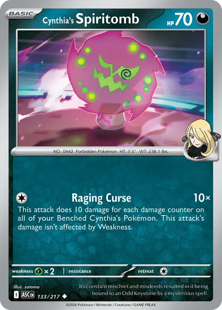 2026 Ascended Heroes Cynthia's Spiritomb #133/217 Uncommon card image