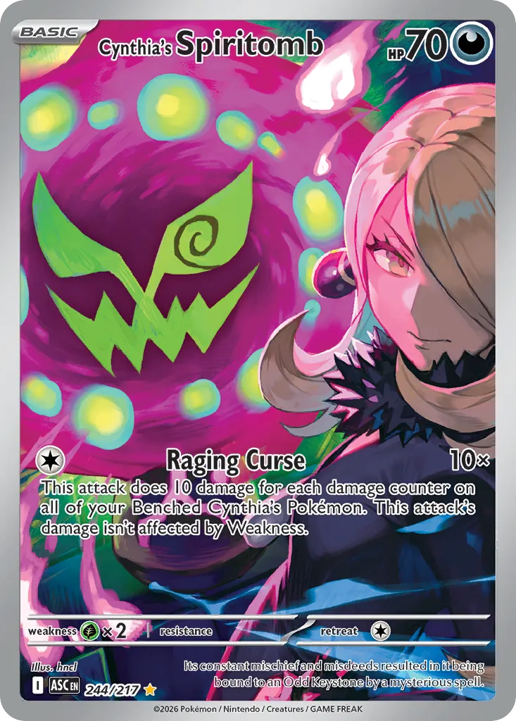 2026 Ascended Heroes Cynthia's Spiritomb #244/217 Illustration Rare card image