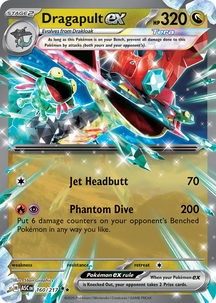 2026 Ascended Heroes Dragapult ex Double Rare #160/217 Double Rare card image