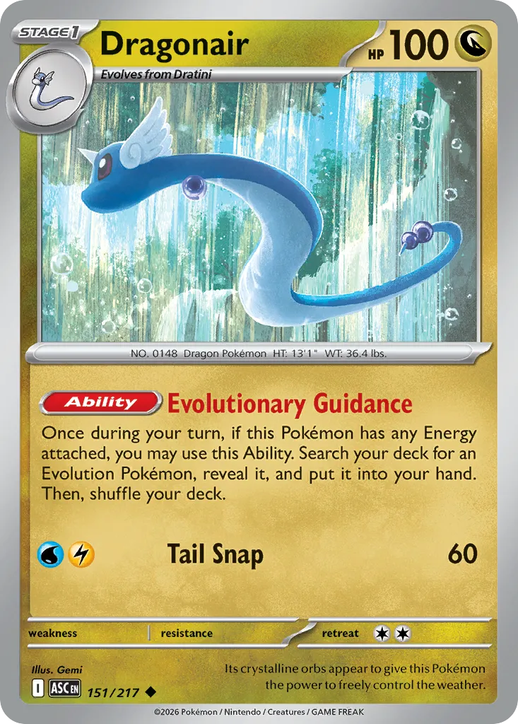 2026 Ascended Heroes Dragonair #151/217 Uncommon card image