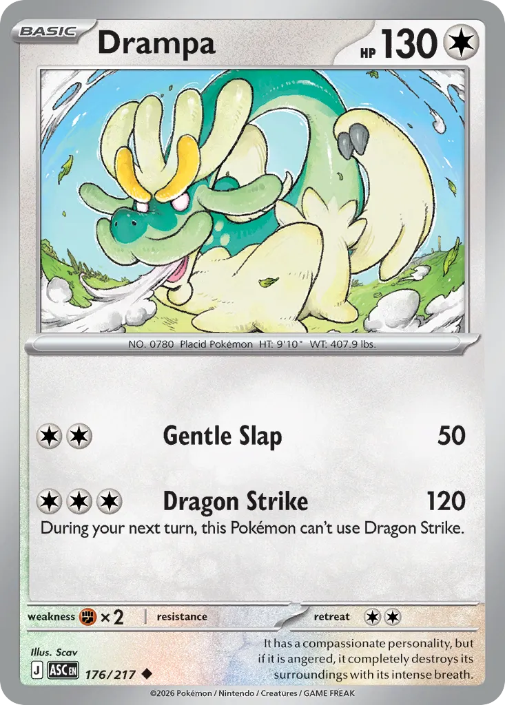 2026 Ascended Heroes Drampa Uncommon #176/217 Uncommon card image